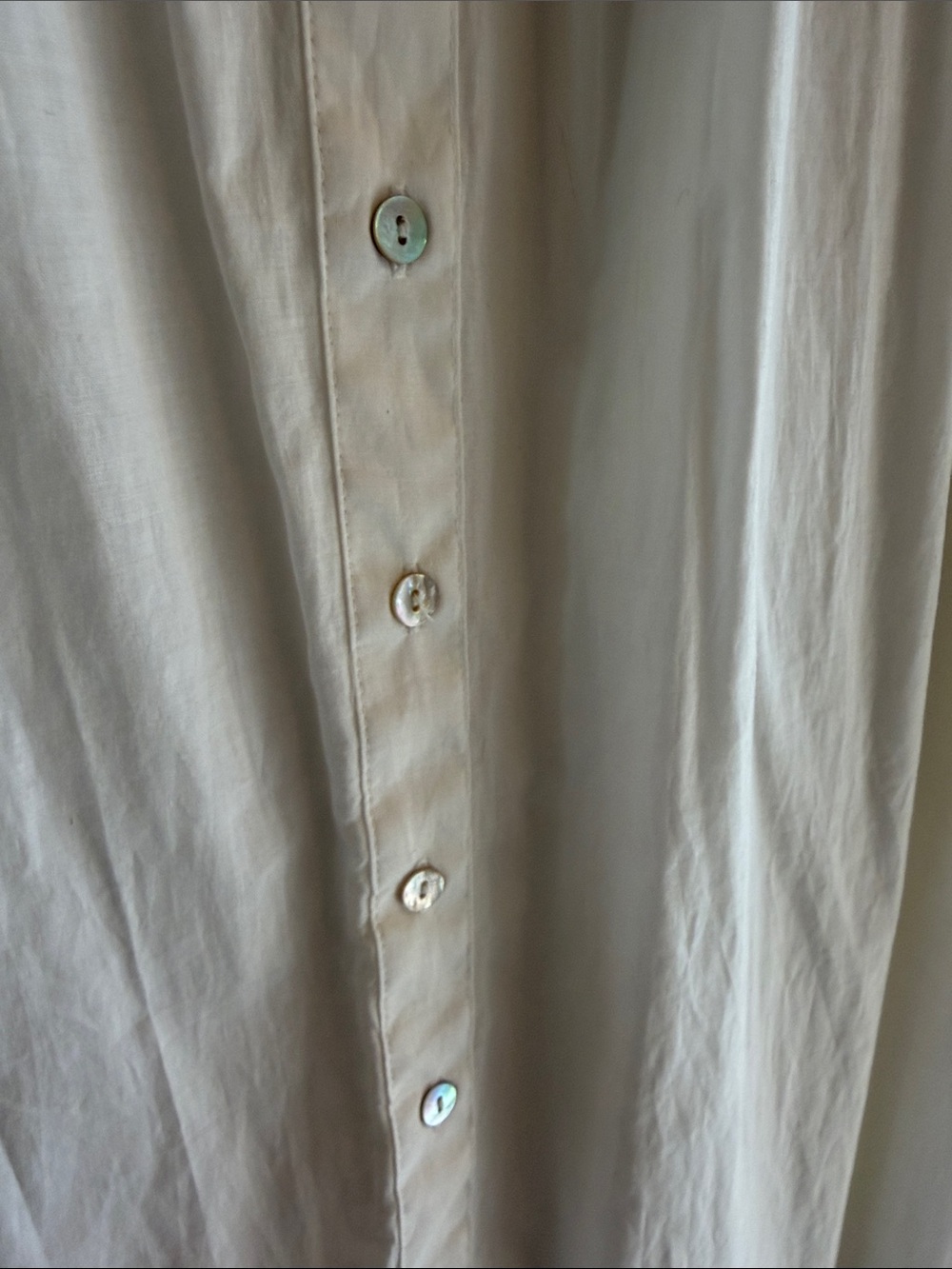 Vintage 90s, Eileen West White Button-Front Long Nightgown with Lace Yoke, Sz S - Picture 9 of 9